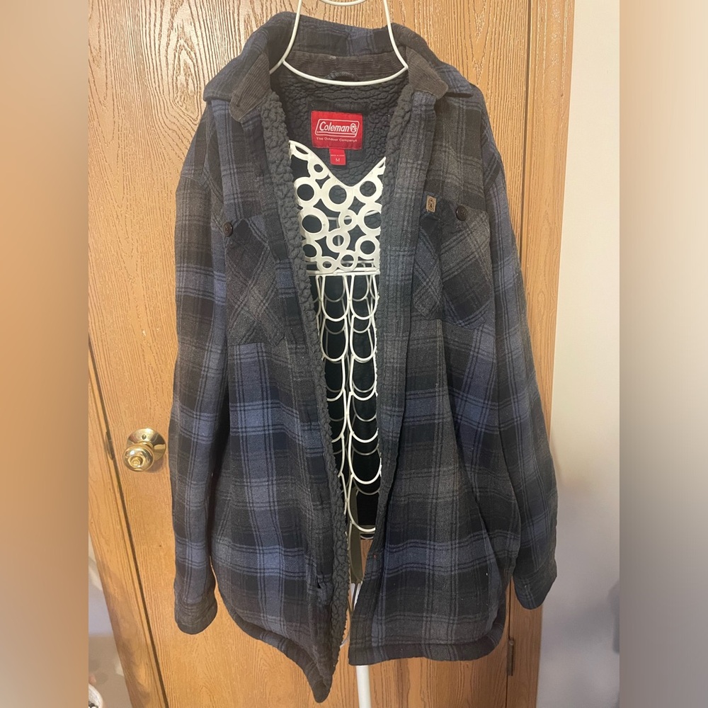 Coleman Plaid Flannel Sherpa Fleece-Lined Button Up Jacket - Picture 1 of 9